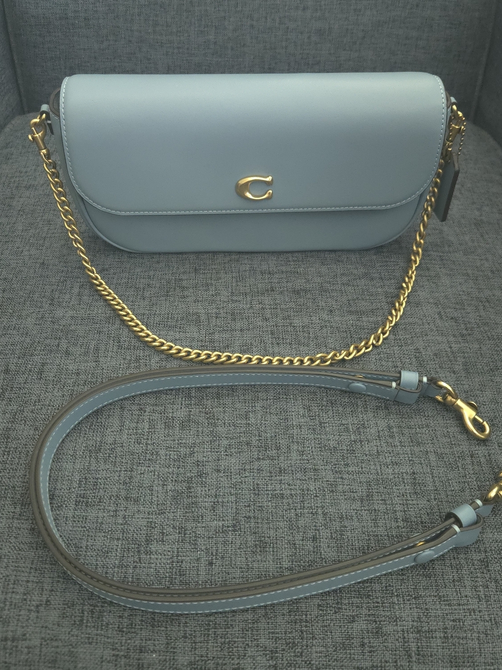 Coach Brook Flap Chain Bag- Blue bell